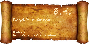 Bogdán Antos névjegykártya