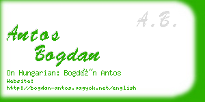 antos bogdan business card